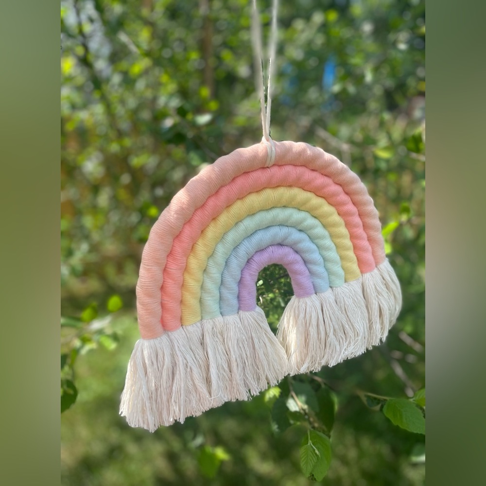 Pastel Rainbow | Fiber Hanging Decor 🌈